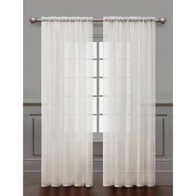 VCNY Home Villa 2-Piece Rod Pocket Sheer Curtain Panel Set