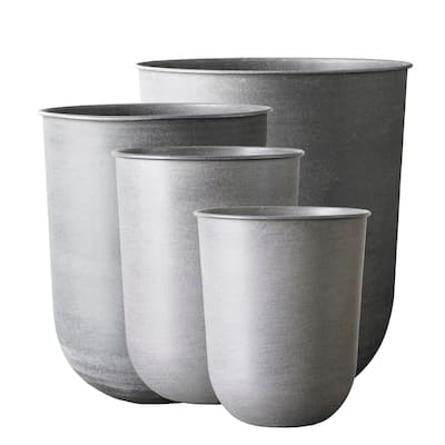 Glazed Planter Pots - 23.5" - Light Gray - Set of 4