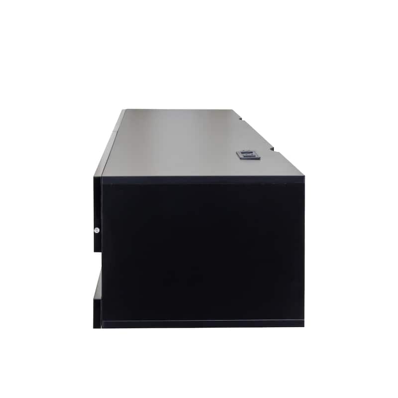 ​​Modern Floating TV Stand with 20 Color LEDs and 2 Storage Shelf Capacity for Living Room Bedroom and Office​