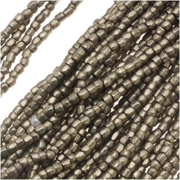 Czech Tri-Cut Seed Beads 10/0 'Terra Metallic Steel' (1 Strand/360 Beads). Opens flyout.