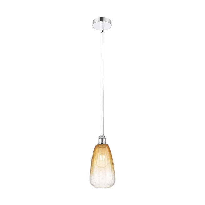 Innovations Lighting Endless Possibilities Edison - Brookhaven Almond - 1 Light 6" Stem Hung Mini Pendant - Polished Chrome/Amber