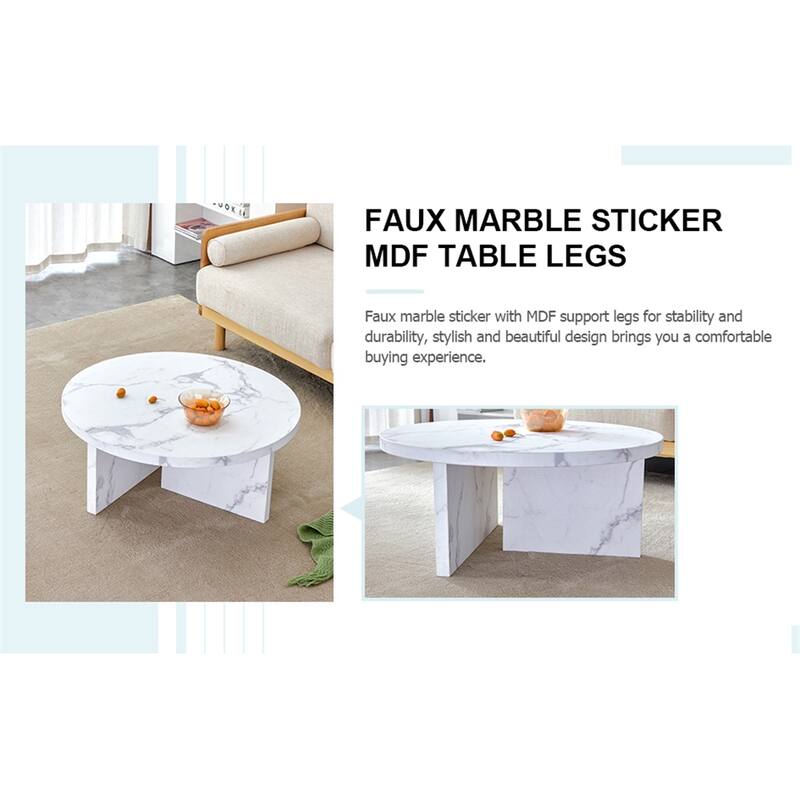 Modern MDF Circular Patterned Coffee Table