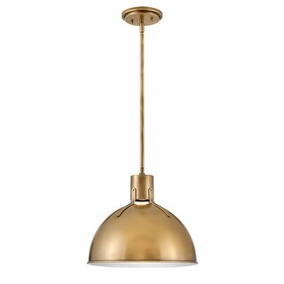 Hinkley Argo Collection 14" 6.5W One Light GU10 LED Pendant, Heritage Brass/Textured Black