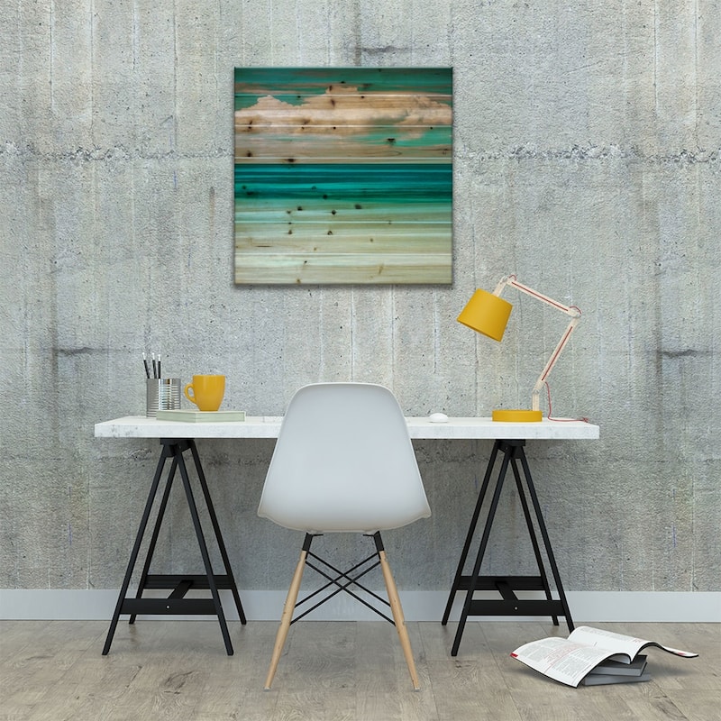Teal Bay Print On Wood by Danita Delimont - Multi-Color