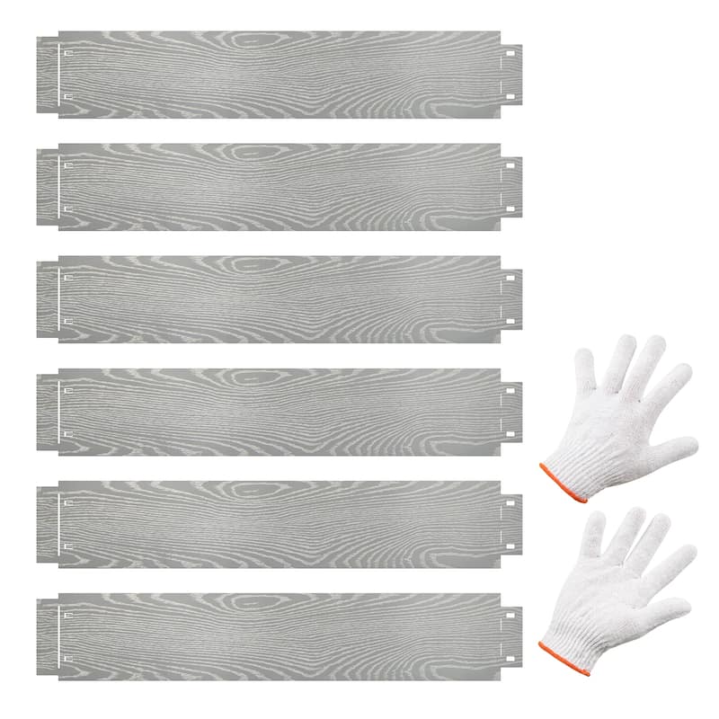 Gymax 6-Pack 20 FT Galvanized Metal Landscape Edging Heavy-Duty Metal