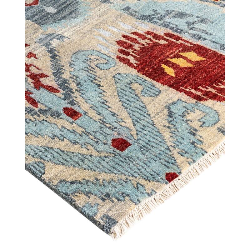 Ikat One-of-a-Kind Hand-Knotted Area Rug - Sand, 9' 1" x 12' 1" - 9' 1" x 12' 1"