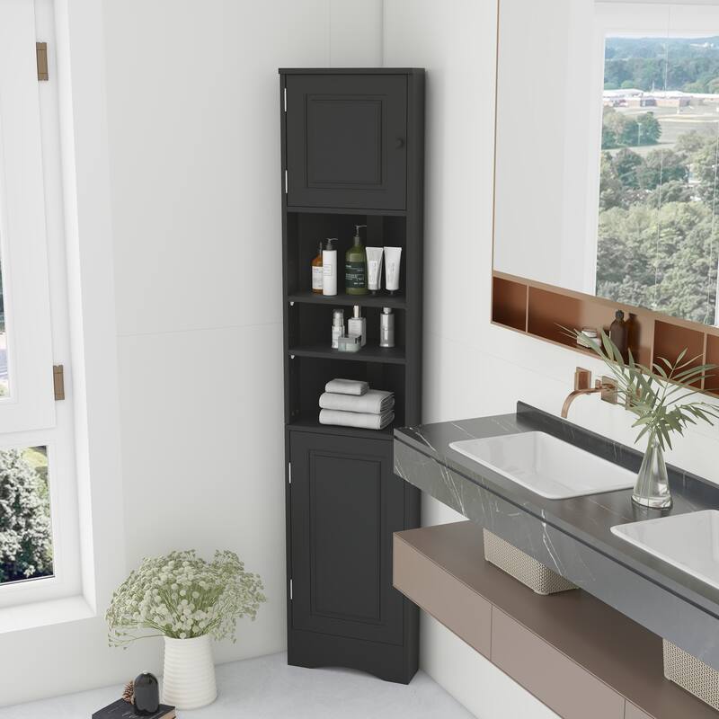 Corner Cabinet Tall Bathroom Storage Cabinet