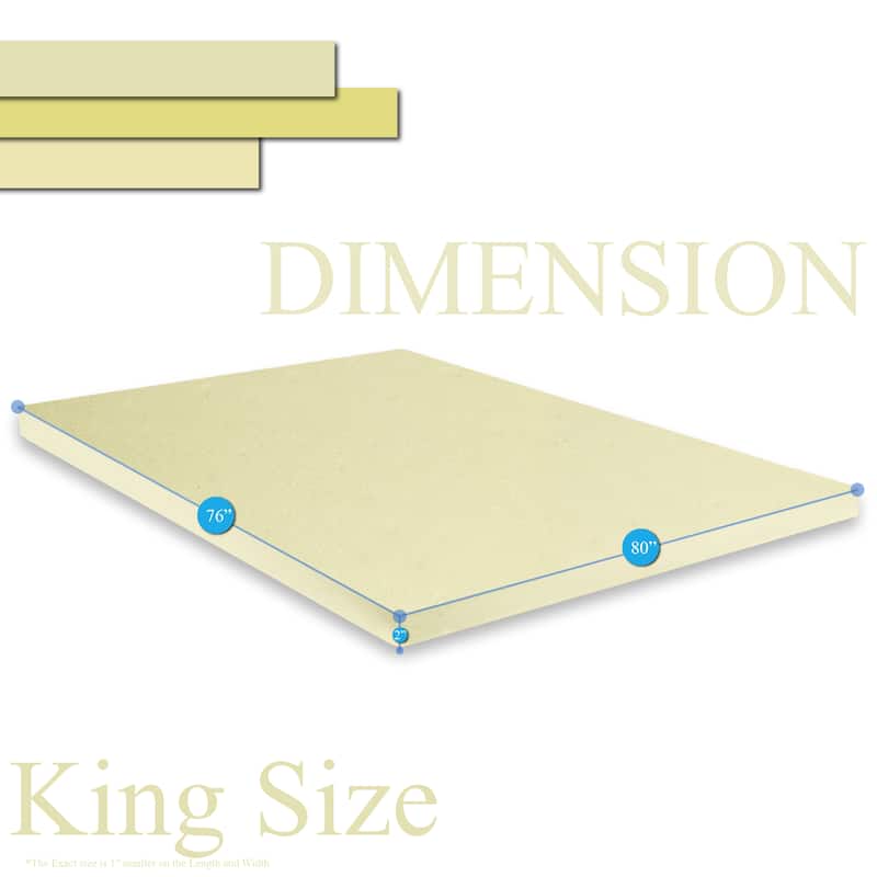 ONETAN 2-Inch High Density Foam Mattress Toppers,Add Comfort To Mattress - King