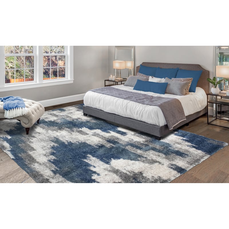 Noori Rug Lux Emma Casual Ikat Pattern 2-inch Thick Shag Rug