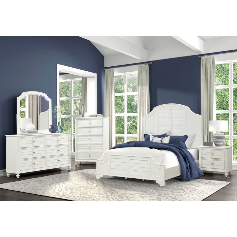Furniture of America Skye Coastal Antique White Solid Wood 2-Drawer Nightstand