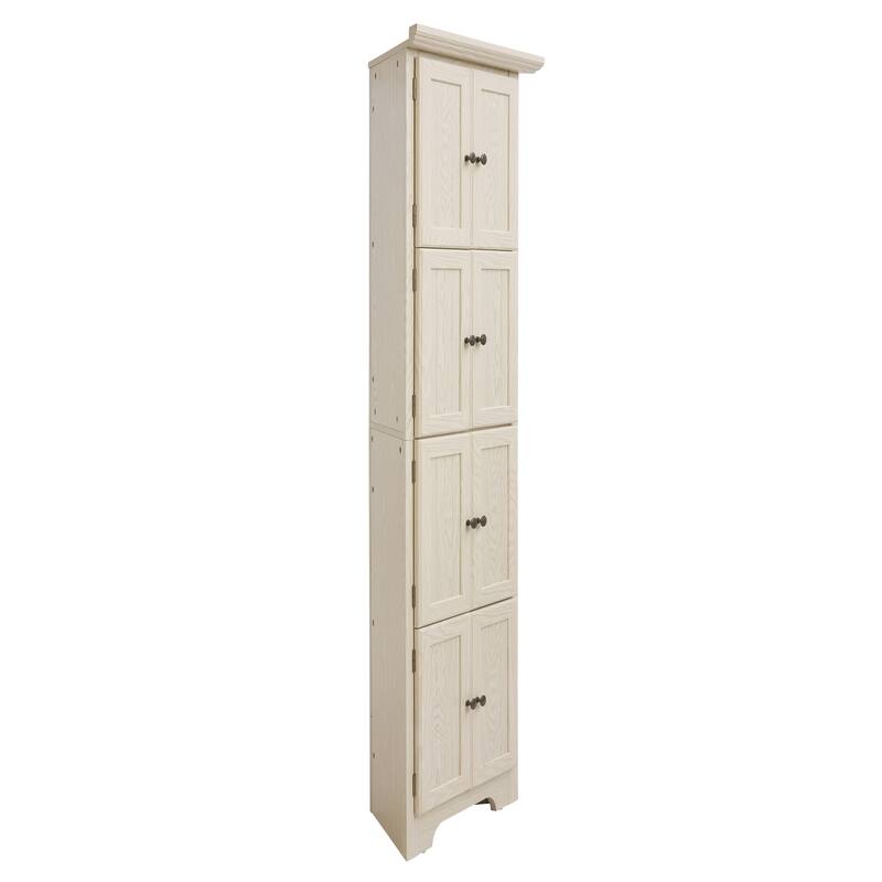 GDF Studio - Farmhouse Corner Cabinet Tall 4-Tier Storage Pantry with 8 Doors.