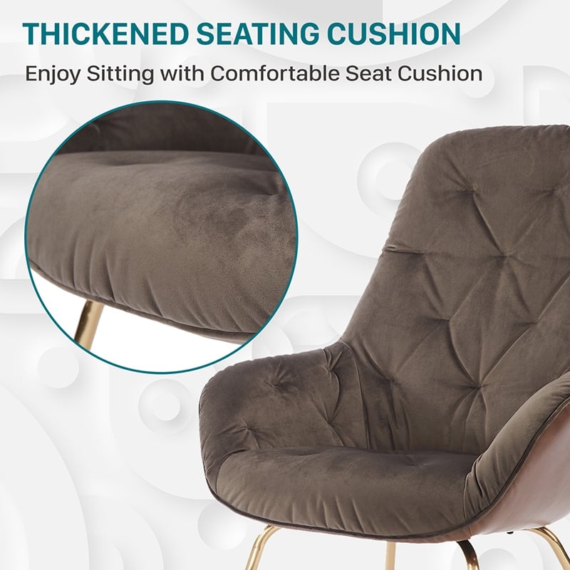 Page Mid-Century Modern Brown Faux leather Tufted Accent Chair by Furniture of America