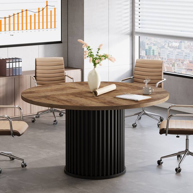 47 Inch Round Conference Table for 4-6 - 47.24" W x 47.24" D x 29.92" H