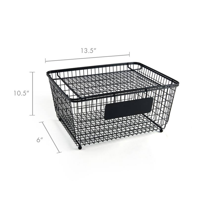 Gourmet Basics by Mikasa Stackable Metal Storage Basket - 13.5" x 10.5"