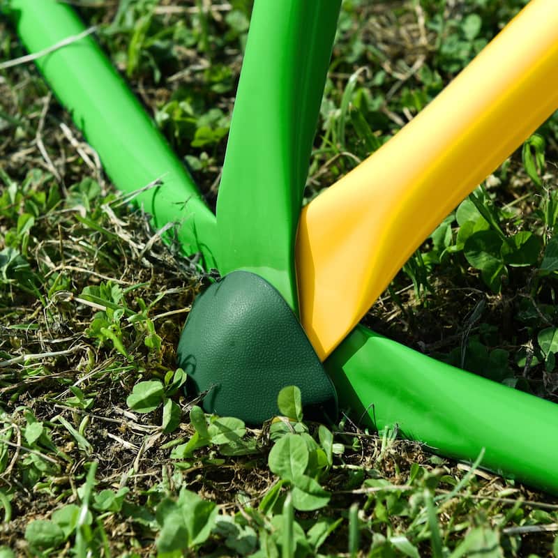 12ft Geometric Dome Climber Play Center - Kids Climbing Dome Tower with Hammock - Green + Yellow