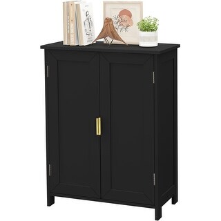 Black Bathroom Storage Cabinet,Bathroom Cabinets Freestanding - 11.8"D ...