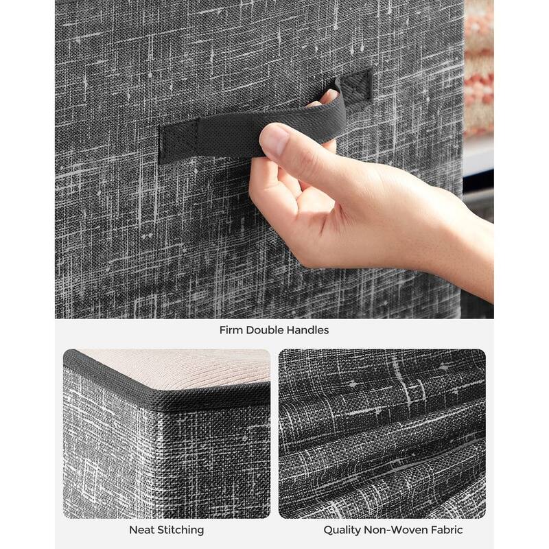 6 Fabric Foldable Storage Cubes with Handles Stylish Print Ideal for Bedroom and Living Room
