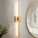 preview thumbnail 19 of 119, 1-Light Black/ Gold/ Nickel Modern Long Linear Strip Wall Sconce Dimmable LED Bathroom Vanity Light