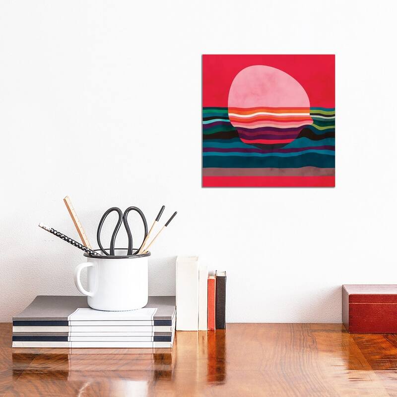 iCanvas "Pink Liquid Sun" by Ana Rut Bre Canvas Print - 12x12x1.5