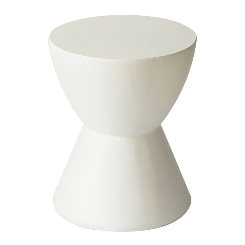 Loft 14-Inch Modern Round Accent Fiberstone Side Table for Indoor Outdoor Patio, Living Room, or Home Office