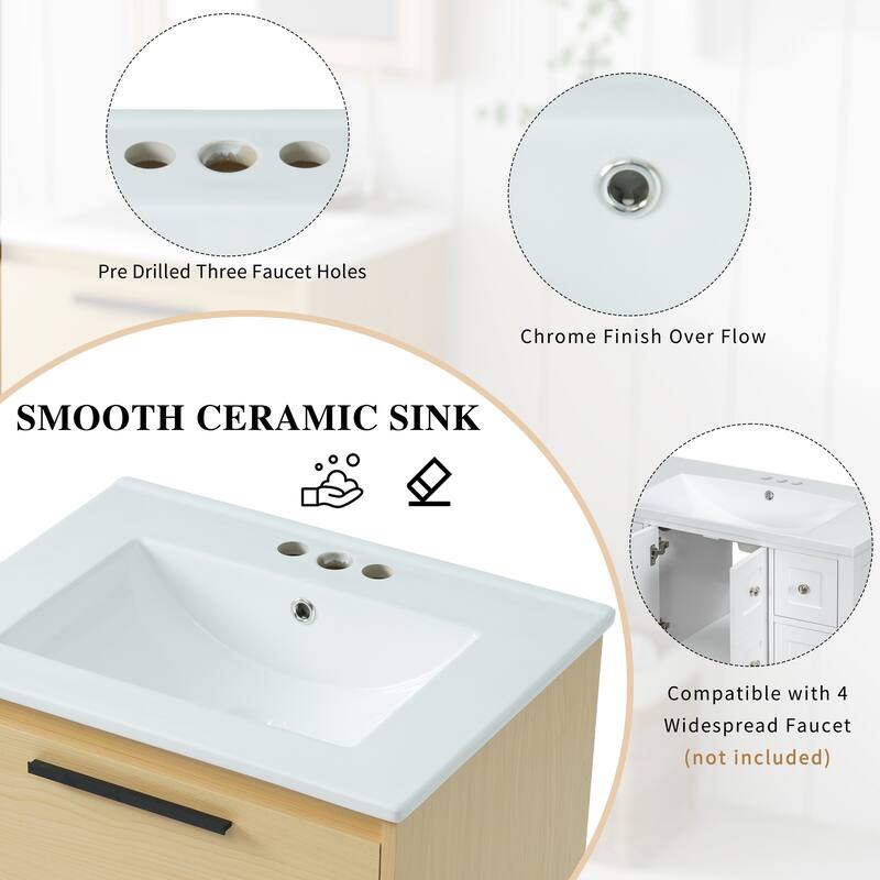 Bathroom Vanity with Sink Combo,Multi-functional Bathroom Cabinet with Drawer