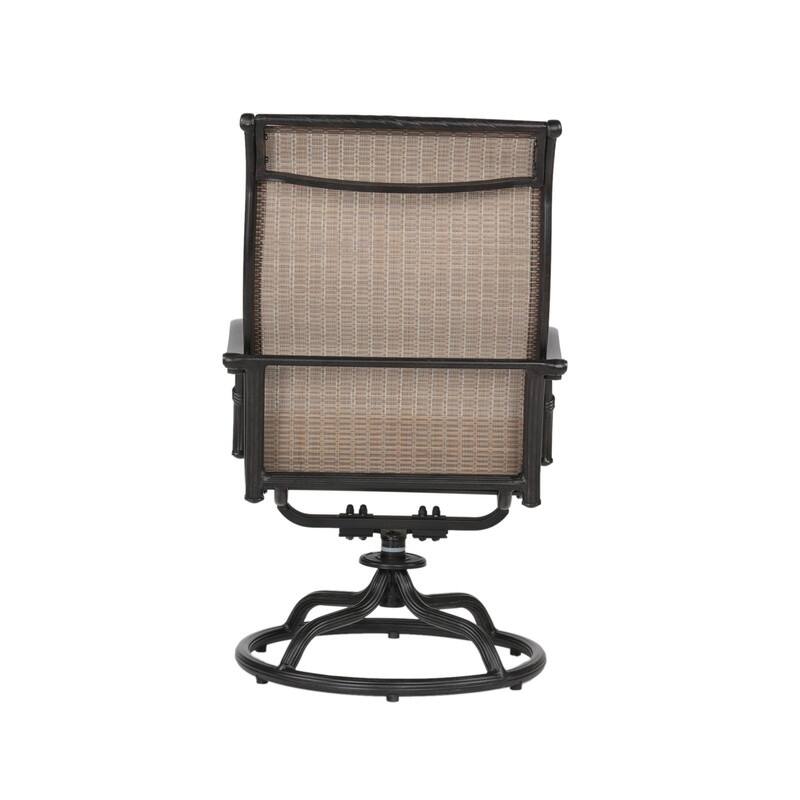 Yorkshire 7 Piece Aluminum Rectangle Dining Set with 6 Sling Swivel Chairs
