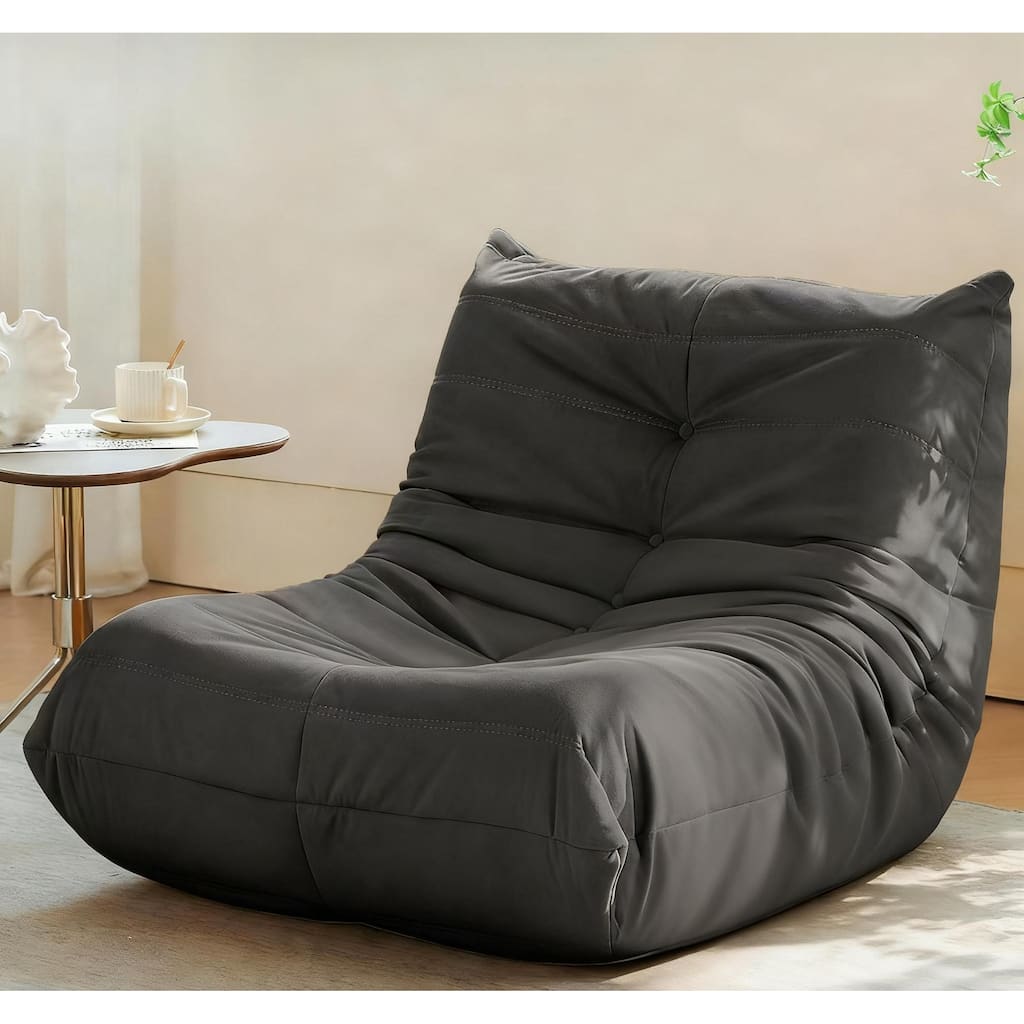 Comfy Tufted Accent Chair, Plush Microfiber Upholstered Chair for Living Room