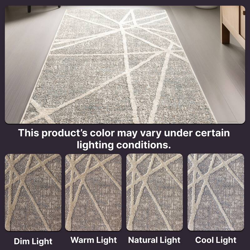 Custom Size Runner Harlow Telas Modern Geometric Lines Soft Stair Rug