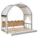 preview thumbnail 10 of 14, Twin Size Platform Bed With Arched Roof, Trundle and Light Strip