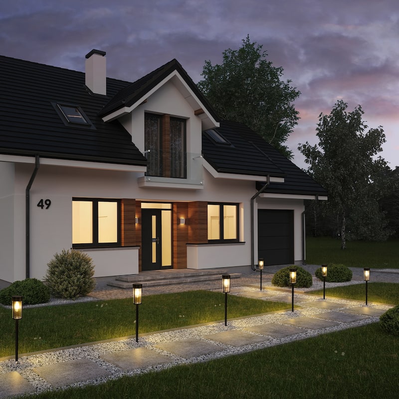 6 Pack Solar Large Pathway Lights Outdoor - Warm White - 6 Pack