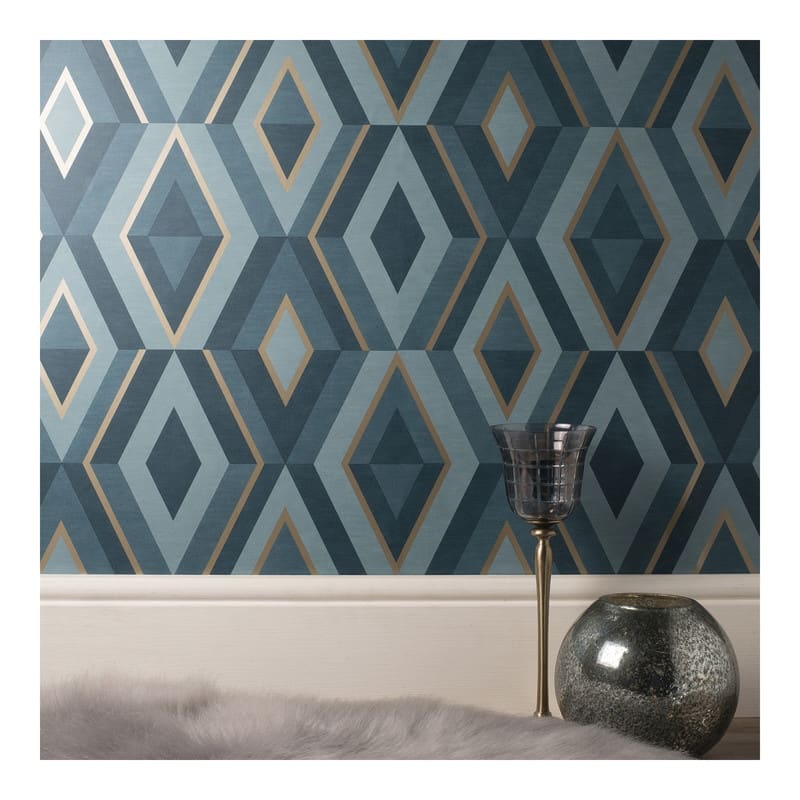 Fine Decor Shard Turquoise Geometric Wallpaper - 20.5 x 396 x 0.025