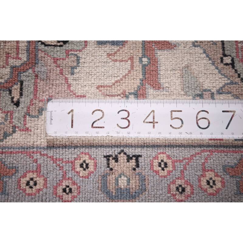 Black Floral Kashan Indian Area Rug Handmade Wool Carpet - 9'2"x 11'10"