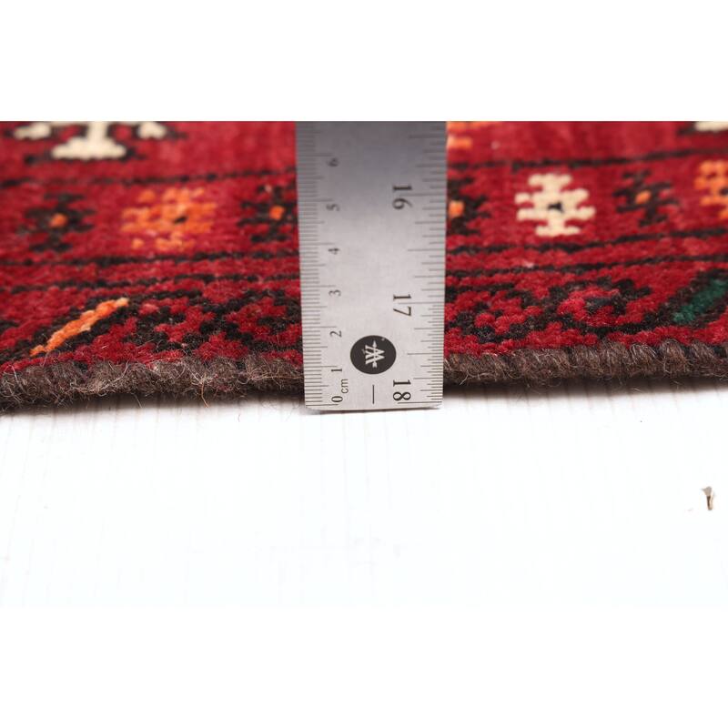 ECARPETGALLERY Hand-knotted Baluch Dark Red Wool Rug - 4'4 x 7'7
