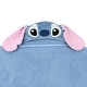 preview thumbnail 3 of 5, Lambs & Ivy Disney Stitch Luxury Blue Cotton Terry Hooded Baby Bath Towel