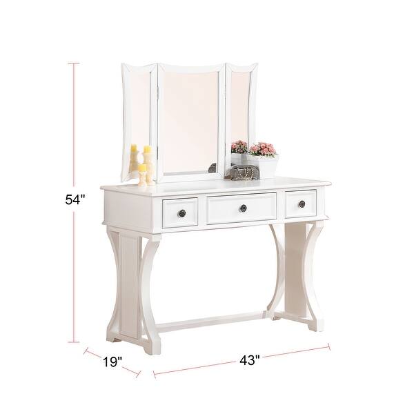 Vanity Set with Stool and Mirror Bed Bath & Beyond 33761324