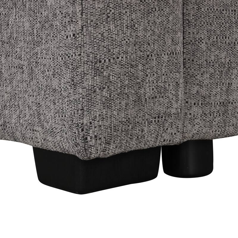 108.6" Chenille U-Shaped Sectional Sofa Bed with USB Ports, Storage Chaise, and 3 Back Pillows