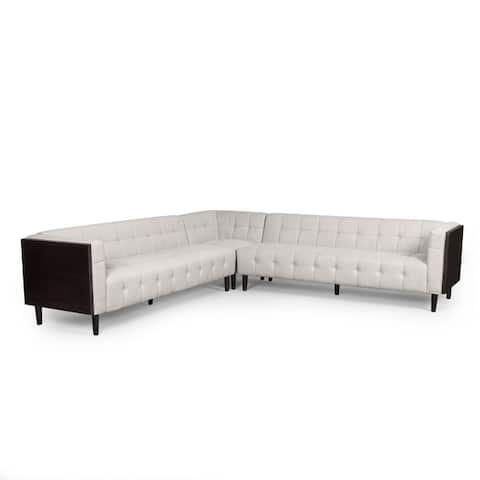 Clermont Mid-century Tufted Sectional Sofa by Christopher Knight Home - 114.00" L x 114.00" W x 30.75" H