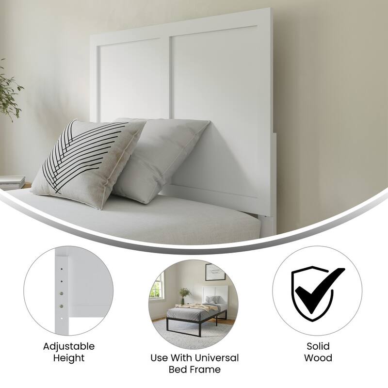 Contemporary Paneled Wooden Headboard Only