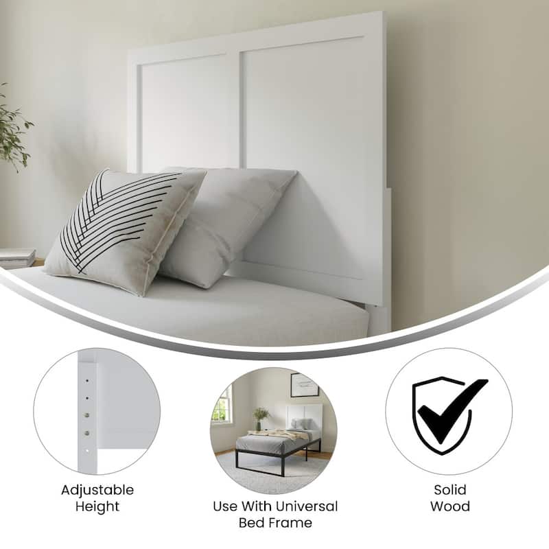 Solid Wood Paneled Headboard Only