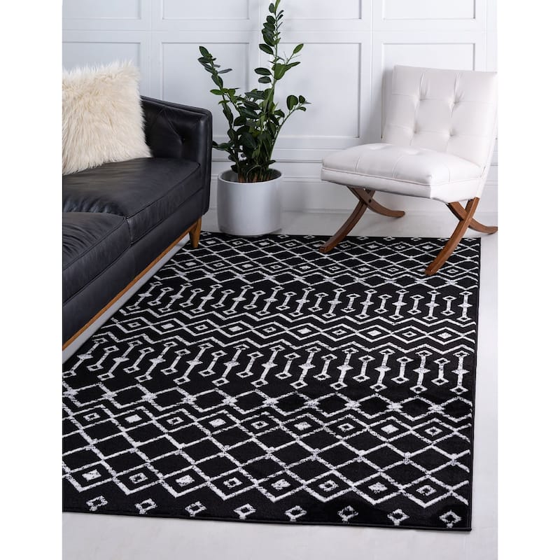 Contemporary Zala Collection Area Rug - 6'x9' - Black