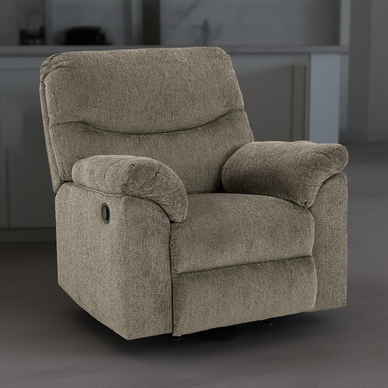 Tul Rocker Recliner Chair, Poly Fiber Foam Fill, Putty Gray Polyester