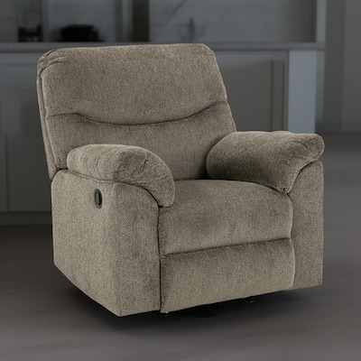 Tul Rocker Recliner Chair, Poly Fiber Foam Fill, Putty Gray Polyester