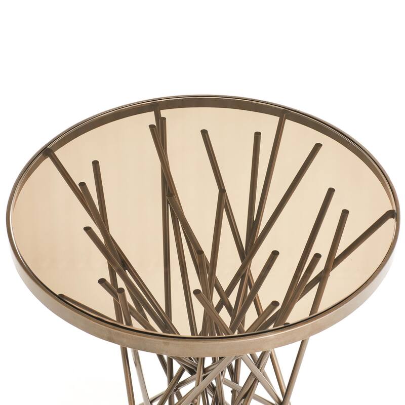 Stix Side Table w/Bronze Glass