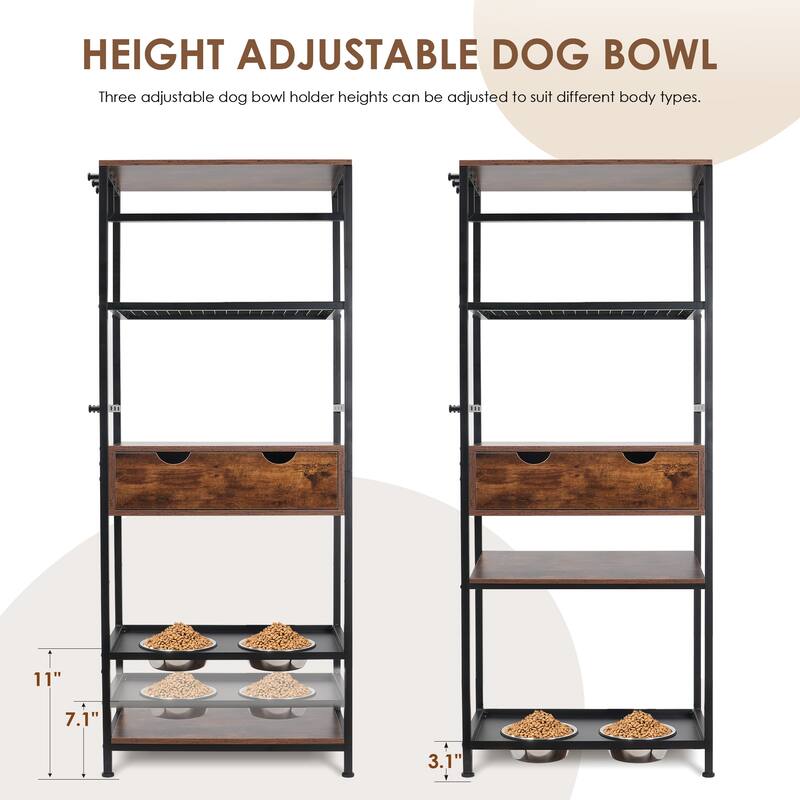 dog feeding station,3 Height Adjustable Raised Dog Bowls, Dog Feeder Station for Large Medium Dogs Cats