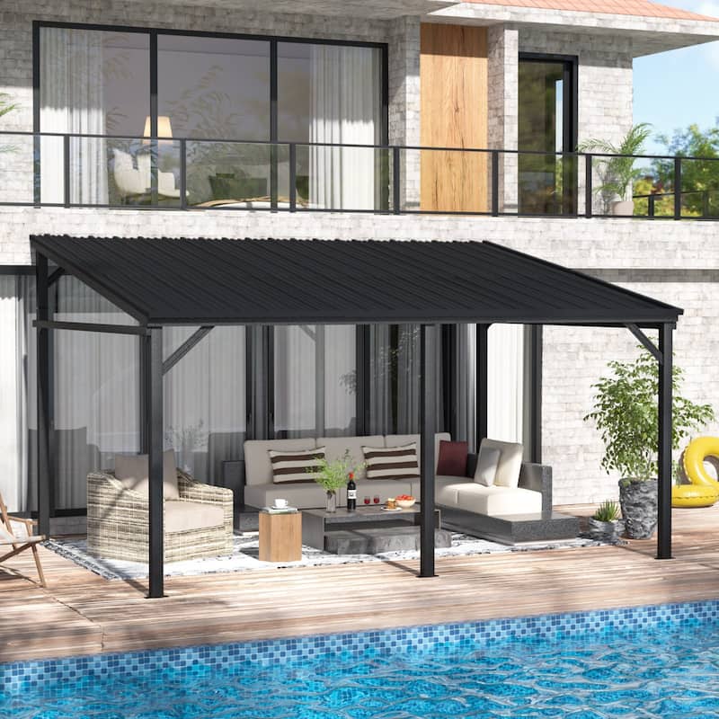 VEIKOUS 14 x 10 FT Aluminum Patio Pergola Gazebo for Outdoor