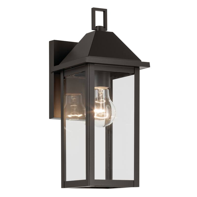 Prin 14 Inch 1 Light Outdoor Wall Light with Clear Glass in Olde Bronze