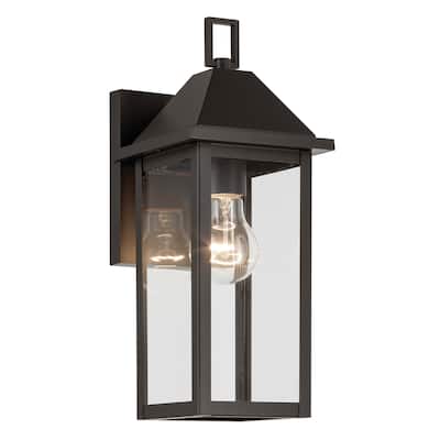 Prin 14 Inch 1 Light Outdoor Wall Light with Clear Glass in Olde Bronze
