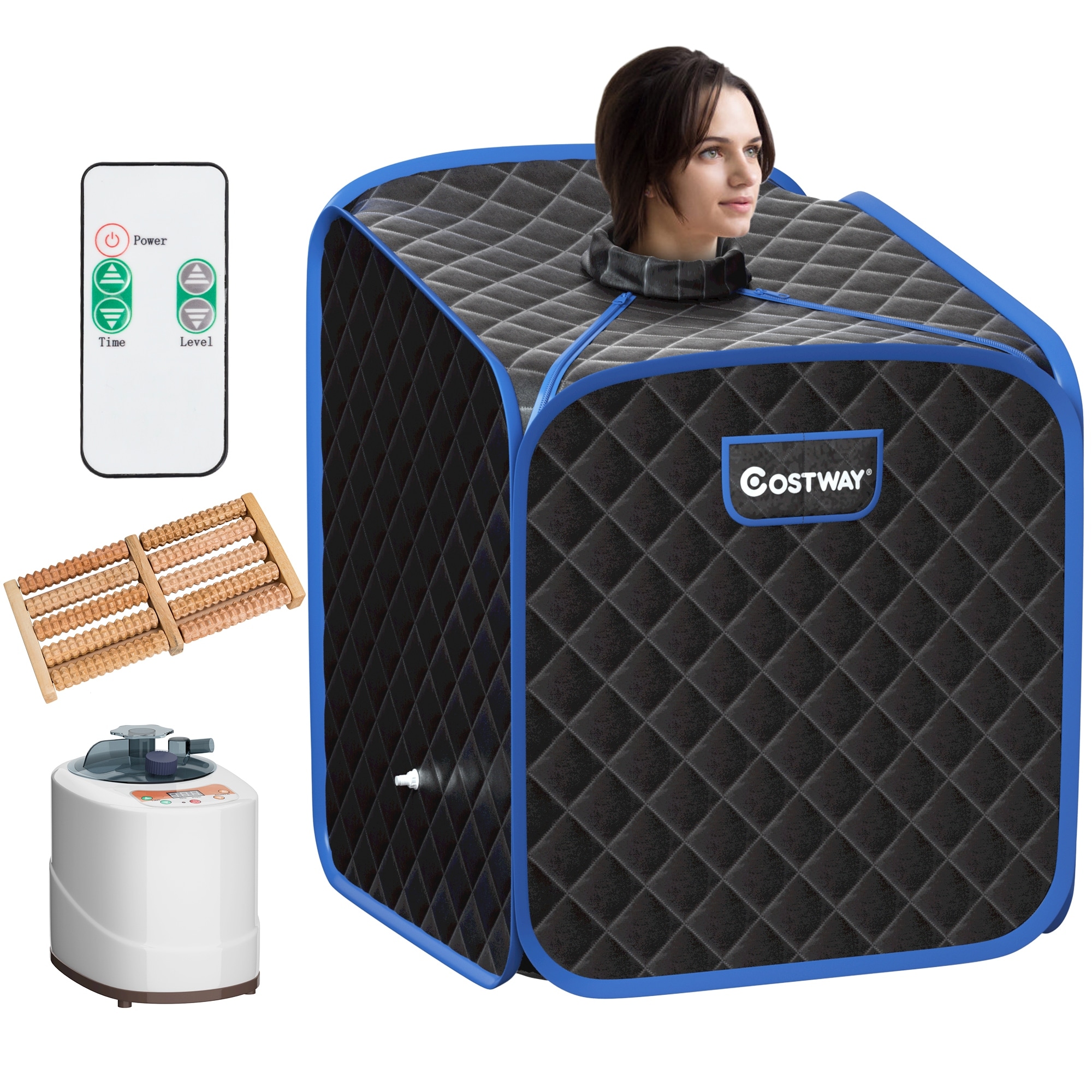 Costway Portable 2L Steam Sauna Spa Tent with Chair Grey/Black/Coffee