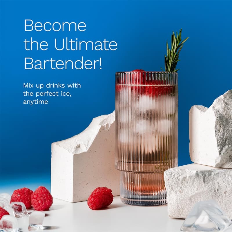 hOmeLabs Countertop Ice Maker - 2 Ice Sizes, 26 lbs/Day, Self-Cleaning - with Ice Scoop & 5 Ice Bags - Black, Sleek, Portable
