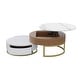preview thumbnail 4 of 13, Round Wood Lift-top Nesting Coffee Table with Rotatable Drawers